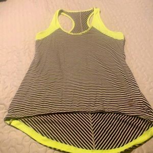 Racer back tunic length black and white top